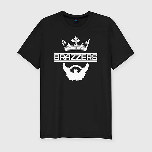 Мужская slim-футболка Brazzers / Черный – фото 1