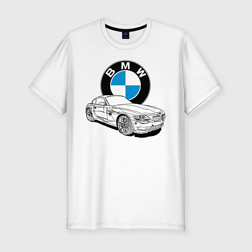 Мужская slim-футболка BMW / Белый – фото 1