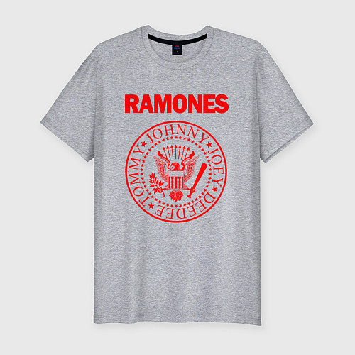 Мужская slim-футболка RAMONES / Меланж – фото 1