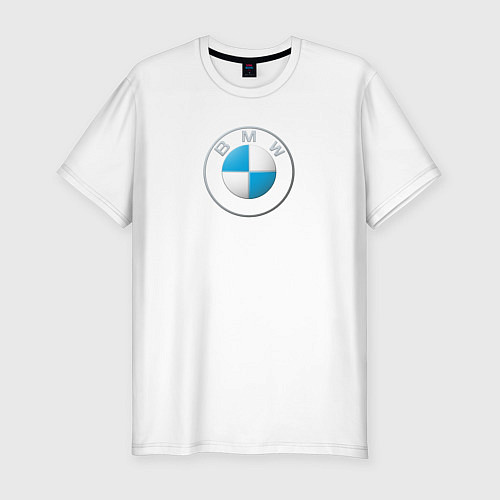 Мужская slim-футболка BMW LOGO 2020 / Белый – фото 1