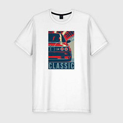 Футболка slim-fit BMW e30 classic, цвет: белый