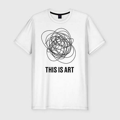 Мужская slim-футболка This is art / Белый – фото 1