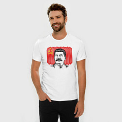 Футболка slim-fit Сталин и флаг СССР, цвет: белый — фото 2