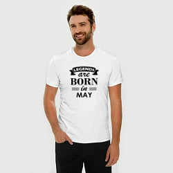 Футболка slim-fit Legends are born in May, цвет: белый — фото 2