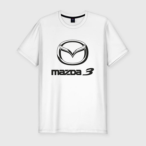Мужская slim-футболка MAZDA 3 Black / Белый – фото 1