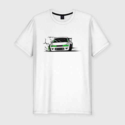 Мужская slim-футболка Street racing Drift / Белый – фото 1