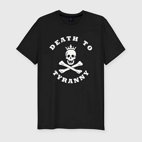 Мужская slim-футболка Death to tyranny / Черный – фото 1