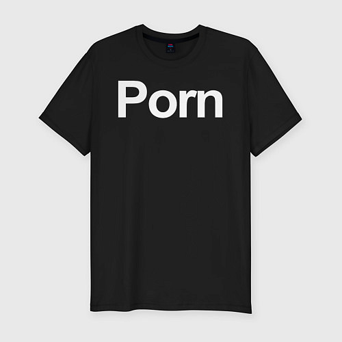 Мужская slim-футболка Porn / Черный – фото 1