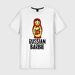 Футболка slim-fit Russian barbie, цвет: белый