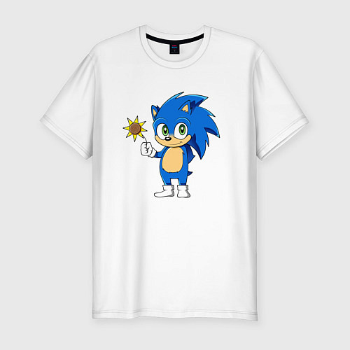 Мужская slim-футболка Baby Sonic / Белый – фото 1