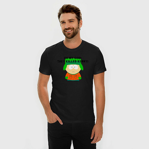Мужская slim-футболка South Park / Черный – фото 3