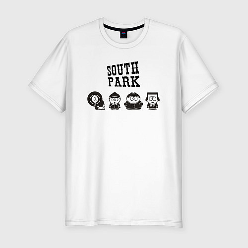 Мужская slim-футболка South park / Белый – фото 1