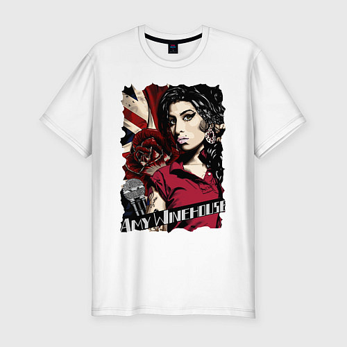 Мужская slim-футболка ЭММИ УАЙНХАУС / Белый – фото 1