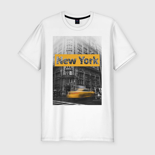 Мужская slim-футболка Нью-Йорк / Белый – фото 1