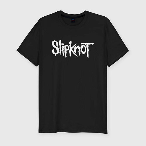 Мужская slim-футболка SLIPKNOT НА СПИНЕ / Черный – фото 1