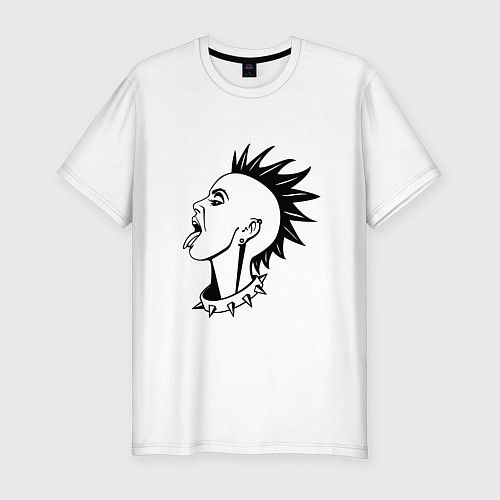 Мужская slim-футболка Punk / Белый – фото 1