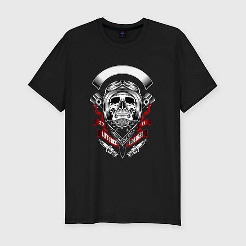 Мужская slim-футболка Skelet1 / Черный – фото 1