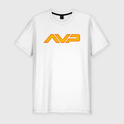 Мужская slim-футболка PREDATOR AVP / Белый – фото 1