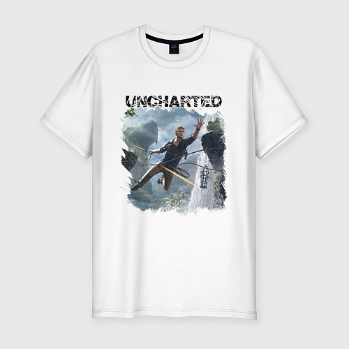 Мужская slim-футболка UNCHARTED / Белый – фото 1