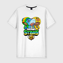 Футболка slim-fit Brawl Stars Leon Trio, цвет: белый