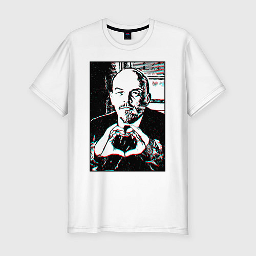 Мужская slim-футболка Ленин Oko / Белый – фото 1