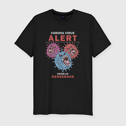 Мужская slim-футболка Corona Virus STAY HOME