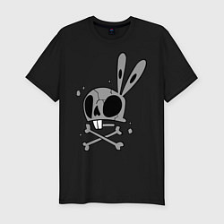 Мужская slim-футболка Череп зайца