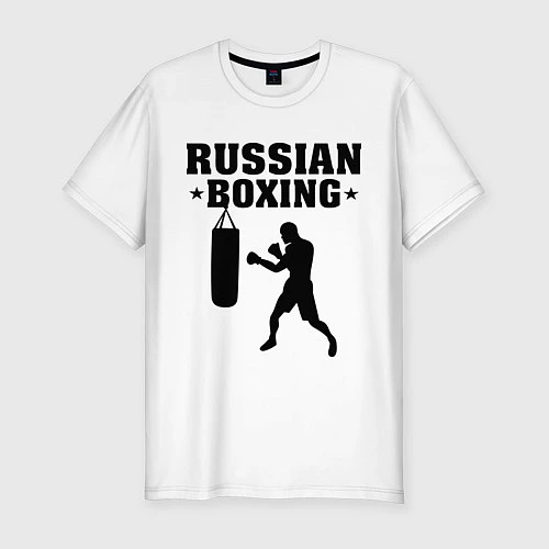 Мужская slim-футболка Russian Boxing / Белый – фото 1