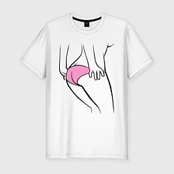 Мужская slim-футболка Розовые трусики