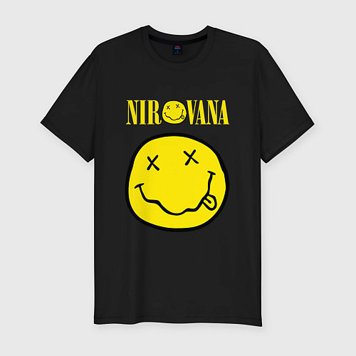 Мужская slim-футболка NIRVANA / Черный – фото 1