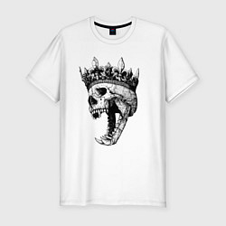 Футболка slim-fit Fangs - skull and crown, цвет: белый