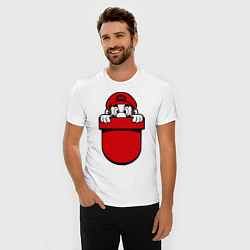 Футболка slim-fit Марио в кармане, цвет: белый — фото 2