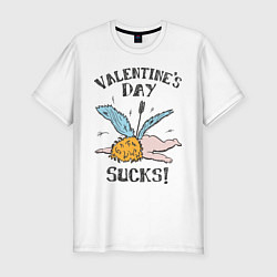 Мужская slim-футболка Valentines day sucks