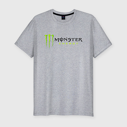 Мужская slim-футболка MONSTER ENERGY / Меланж – фото 1