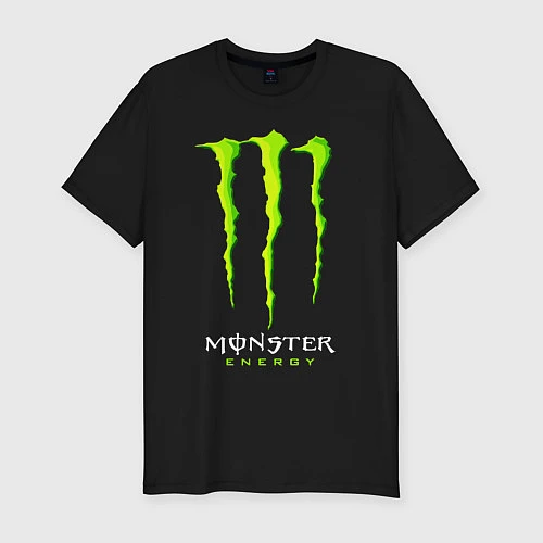 Мужская slim-футболка MONSTER ENERGY / Черный – фото 1