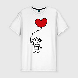 Мужская slim-футболка Влюбленный мальчик