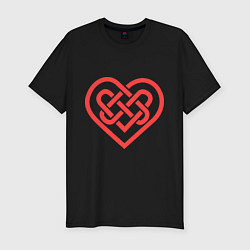 Мужская slim-футболка Сердце: кельтский узел