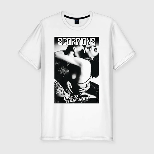 Мужская slim-футболка Scorpions / Белый – фото 1