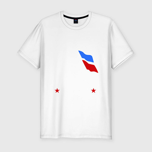 Мужская slim-футболка Верим в команду / Белый – фото 1