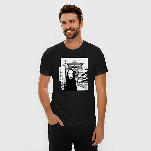 Мужская slim-футболка No-Face Spirited Away Ghibli / Черный – фото 3