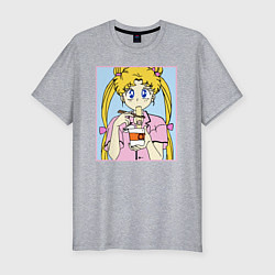 Футболка slim-fit Sailor Moon Usagi Tsukino, цвет: меланж