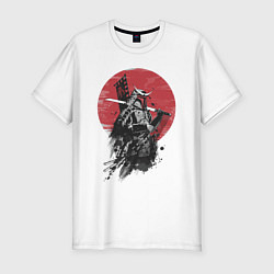 Футболка slim-fit Японский самурай, цвет: белый
