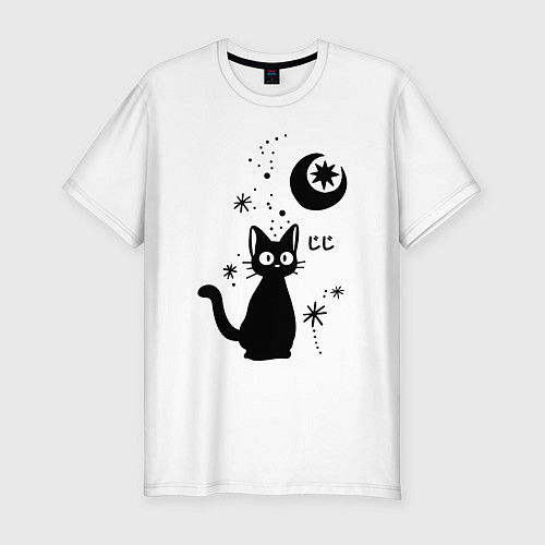 Мужская slim-футболка Jiji Cat / Белый – фото 1