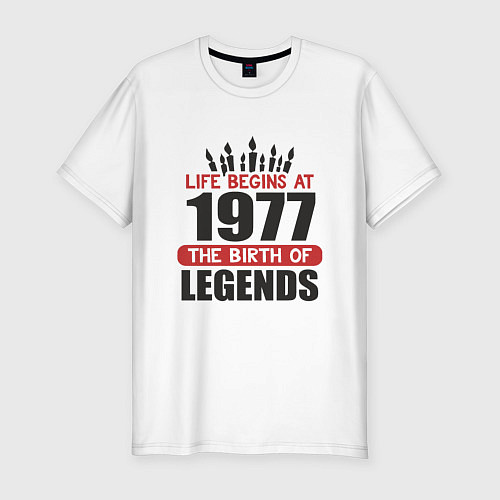 Мужская slim-футболка 1977 - рождение легенды / Белый – фото 1