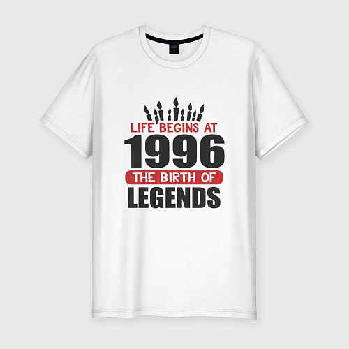 Мужская slim-футболка 1996 - рождение легенды / Белый – фото 1
