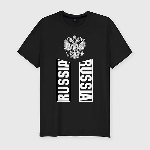 Мужская slim-футболка Russia / Черный – фото 1