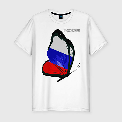 Мужская slim-футболка Россия / Белый – фото 1