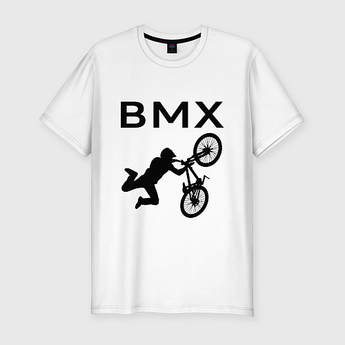 Мужская slim-футболка Велоспорт BMX Z / Белый – фото 1