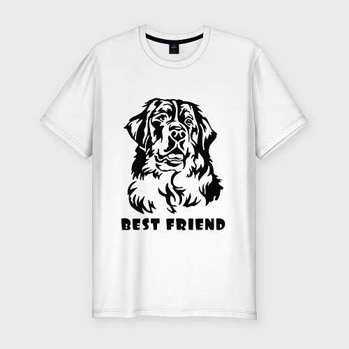 Мужская slim-футболка BEST FRIEND Z / Белый – фото 1