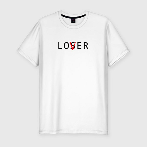 Мужская slim-футболка Lover - loser / Белый – фото 1